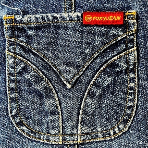 Roxy Vintage Y2K Button Front A-Line Denim Blue Jean Skirt - Size 7 - Picture 5 of 10